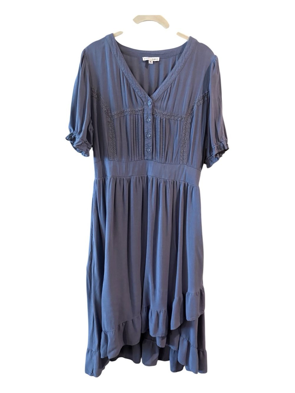 Baltic Born XL Blue High Low Midi Dress Boho Cottagecore Romantic - Picture 2 of 13